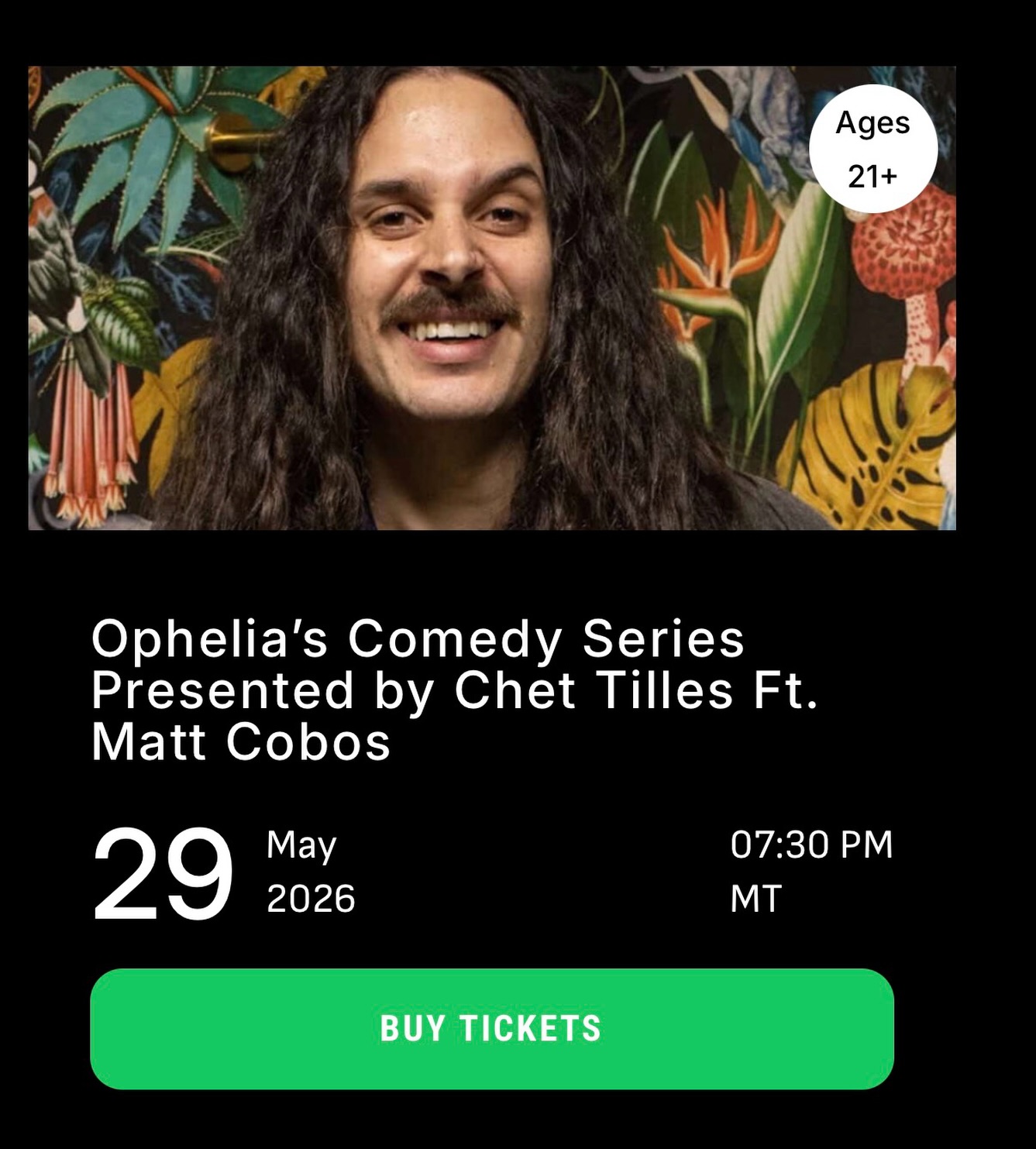 Ophelia's Comedy Series Presented by Chet, Ft. Matt Cobos