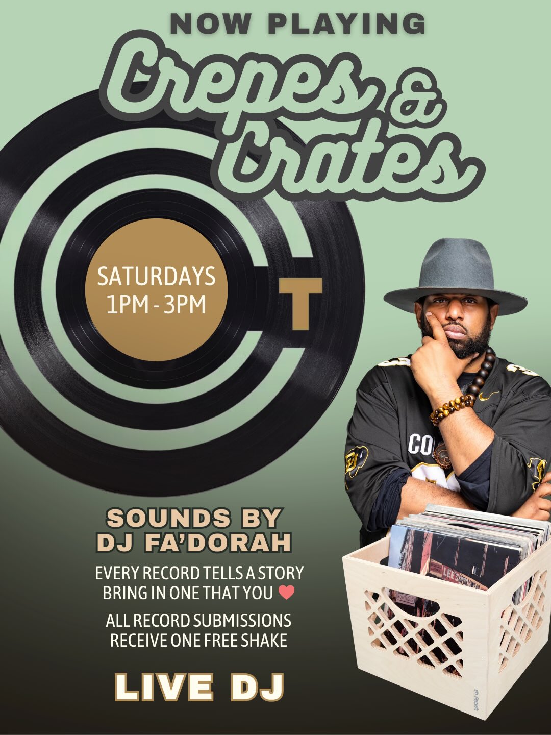 Crepes & Crates with DJ Fa'Dorah at Crepe Therapy Café Boulder (photo 2)