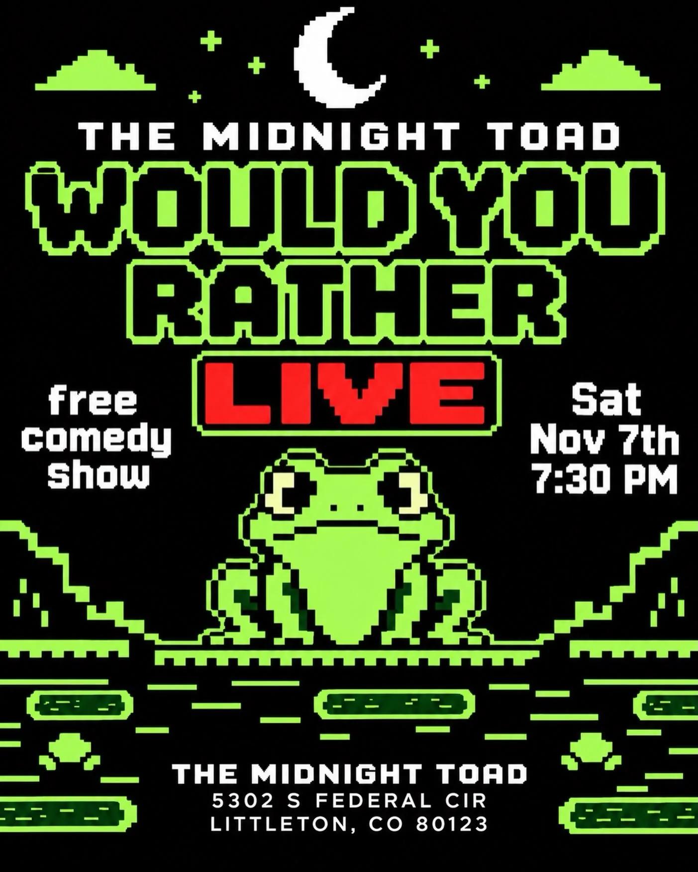 Barcast Comedy, playing The Midnight Toad, Nov 7