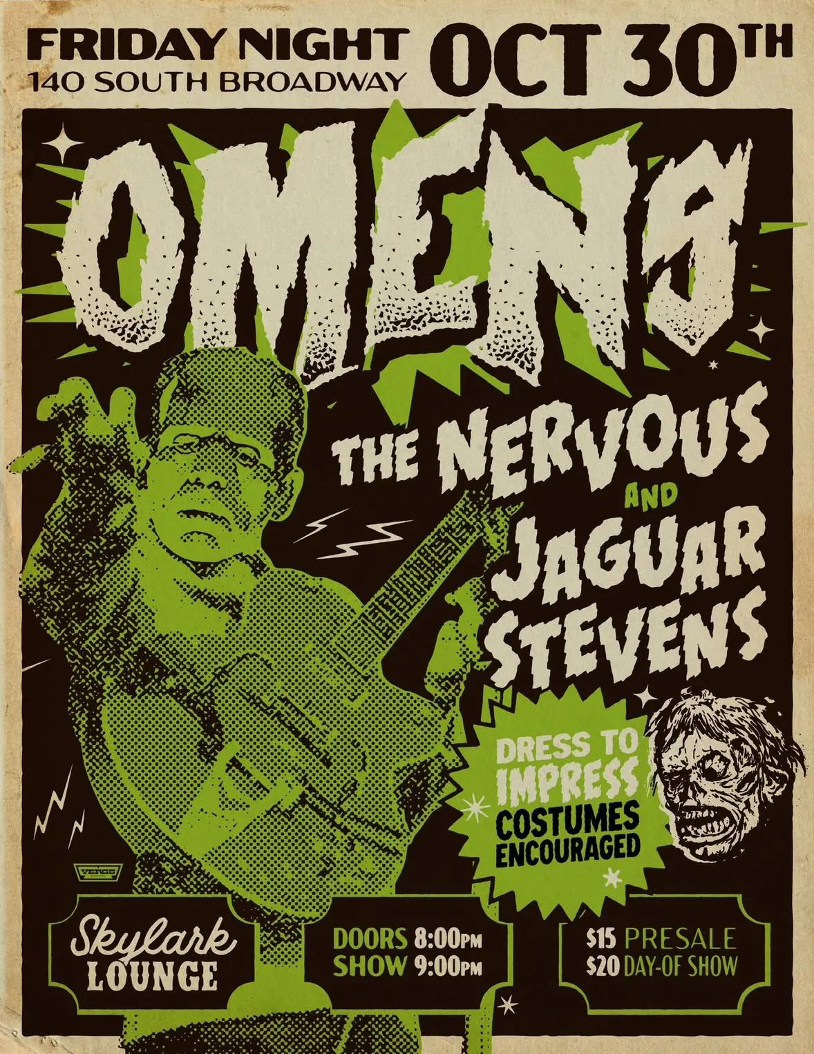 Jaguar Stevens, The Omens with The Nervous Band at Skylark Lounge