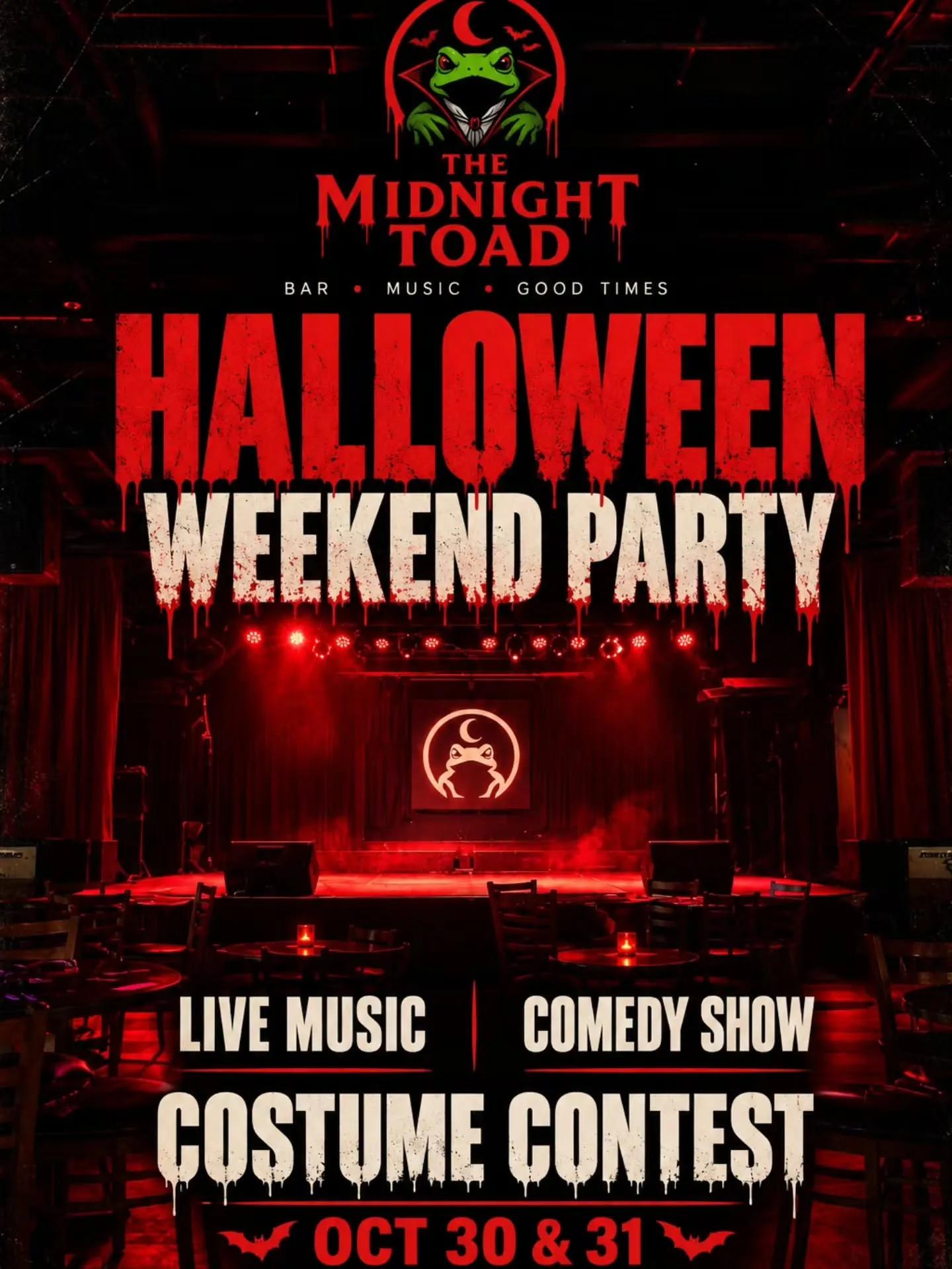 The Bloody Marys, playing The Midnight Toad, Oct 30