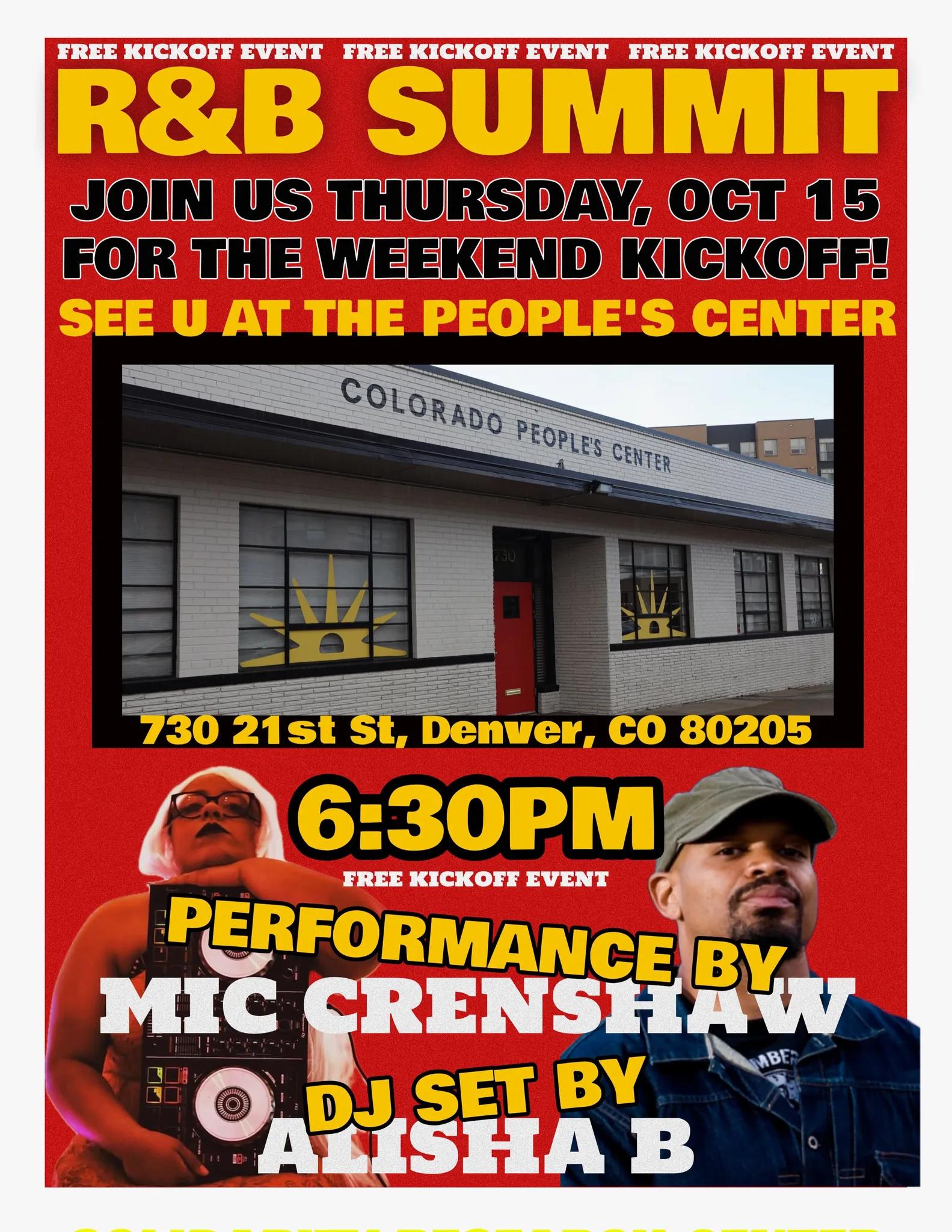 DJ Alisha B, playing Colorado People's Center, Oct 15